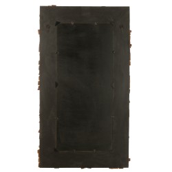 Grand miroir en bois recyclé noir 100x8x180 cm