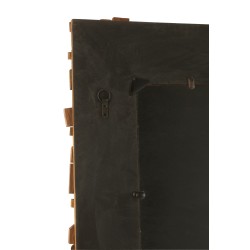 Grand miroir en bois recyclé noir 100x8x180 cm