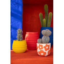 Macetero de cerámica amarillo 17*14*14 cm