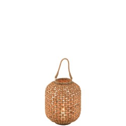 Lanterne naturelle en jacinthe d'eau 39 x 31.5 x 31.5 cm