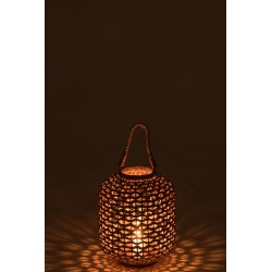 Lanterne naturelle en jacinthe d'eau 39 x 31.5 x 31.5 cm