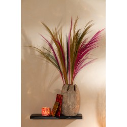 Photophore feuille en verre rouge 7.5x7.5x7.5 cm