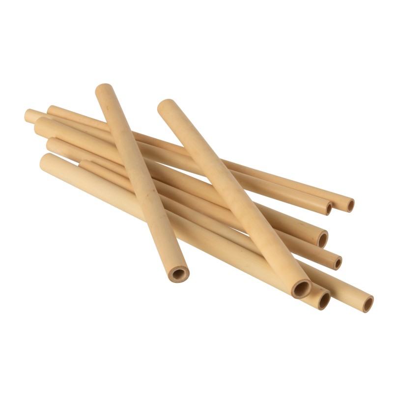 Boîte de 8 pailles en bambou naturel H20cm