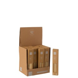 Boîte de 8 pailles en bambou naturel H20cm