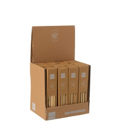 Boîte de 8 pailles en bambou naturel H20cm