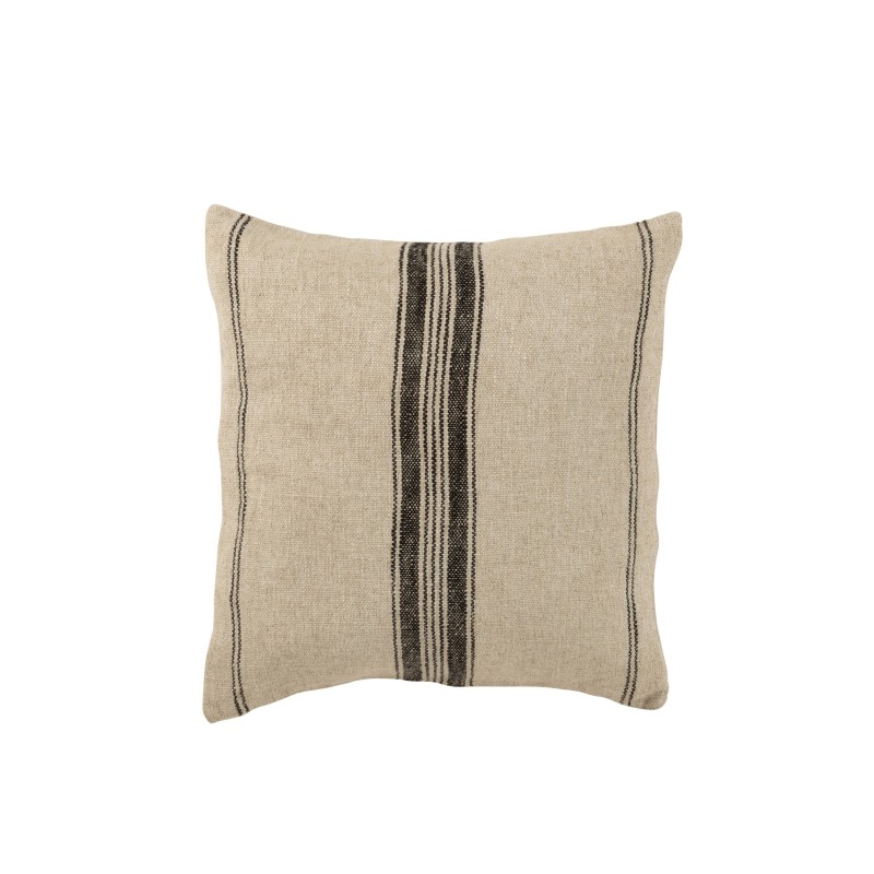 Coussin carré avec lignes en coton multicouleur 45x45x12 cm