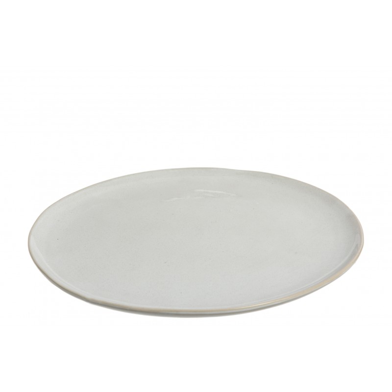 Assiette plate en céramique blanche D34cm