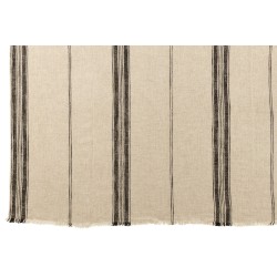 JETE DE LIT LIGNES LIN BEIGE