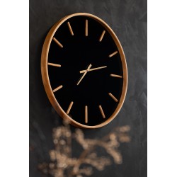 Horloge murale ronde en bois marron 80x5x80 cm