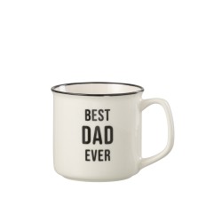 Taza con mensaje de porcelana negra 12x9x9cm