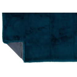 Plaid en polyester pétrole 180x130 cm