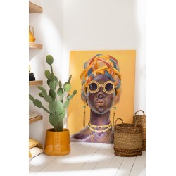 Cactus vert dans pot en plastique blanc 60x24.5x130 cm