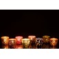 Photophores oriental en verre multi-couleur 5x5x5 cm Photophores oriental en verre multi-couleur 5x5x5 cm