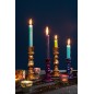 Photophores oriental en verre multi-couleur 5x5x5 cm Photophores oriental en verre multi-couleur 5x5x5 cm
