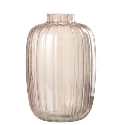 Vase en verre rose 20.5x20.5x30 cm