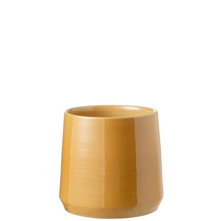 Vaso di fiori in ceramica ocra 26x26x26 cm