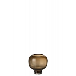 Vase boule sur pied marron 13x14x14 cm