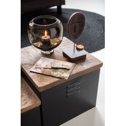 Vase boule sur pied marron 13x14x14 cm