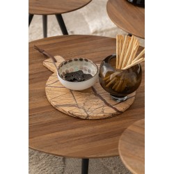 Vase boule sur pied marron 13x14x14 cm
