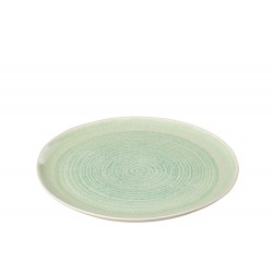 Plato llano de porcelana verde de 28x28x3 cm
