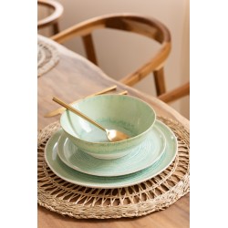 Assiette plate en porcelaine vert 28x28x3 cm