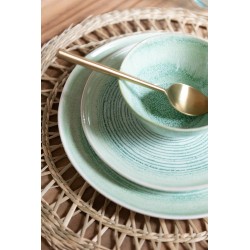Assiette plate en porcelaine vert 28x28x3 cm