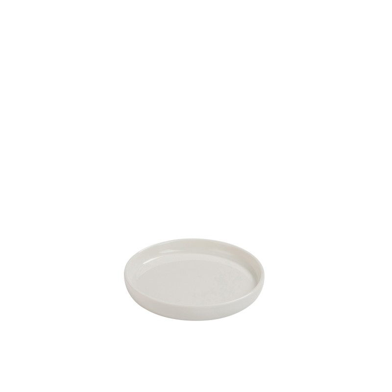 Petite assiette ronde avec rebord en porcelaine blanche D11cm