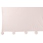 Manta com pompons em poliéster rosa claro 176x128cm