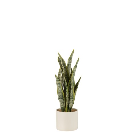 Pot de sansevieria artificiel en plastique vert 10x10x36 cm