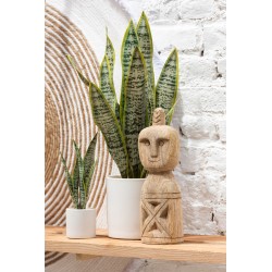 Pot de sansevieria artificiel en plastique vert 10x10x36 cm