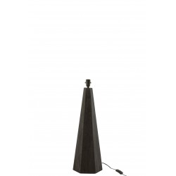 Pied de lampe octogonale en bois noir 25x25x70 cm