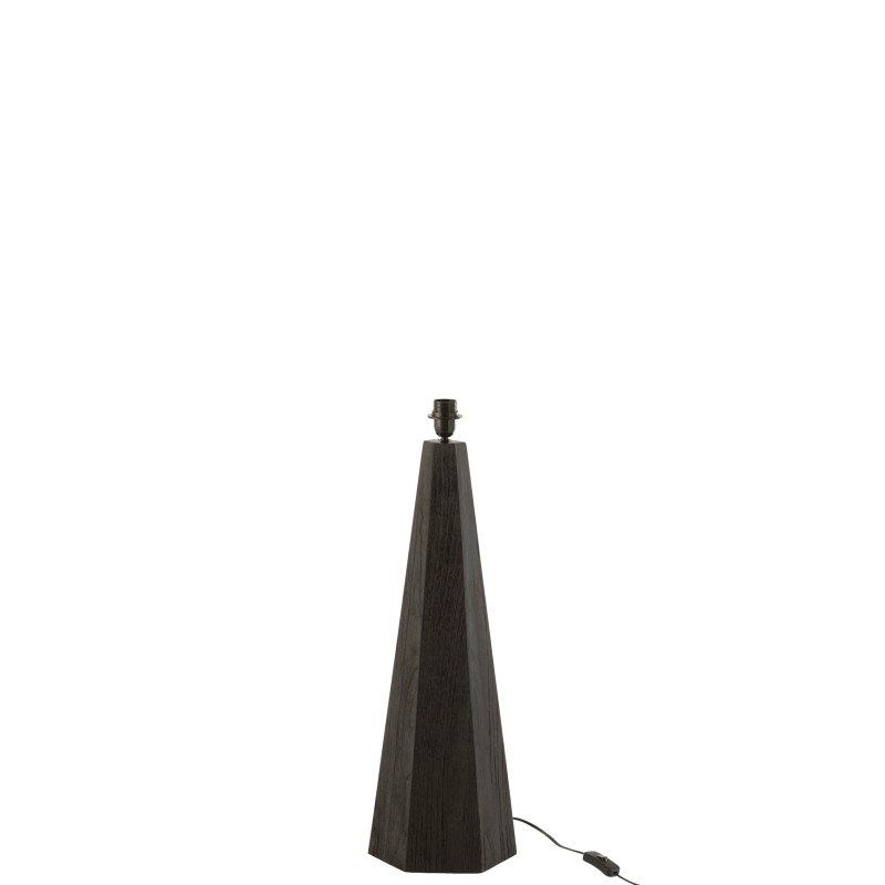 Pied de lampe octogonale en bois noir 25x25x70 cm