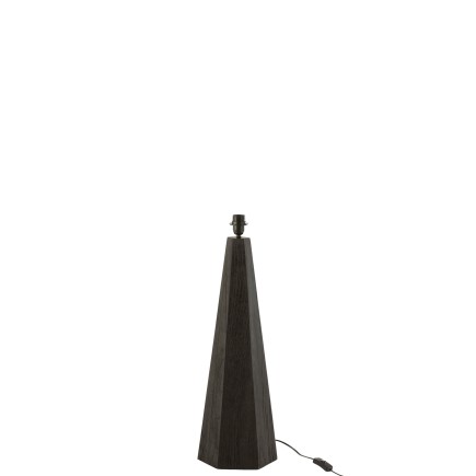 Pied de lampe octogonale en bois noir 25x25x70 cm