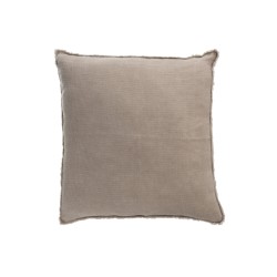 Coussin délavé en lin marron clair 45x45cm