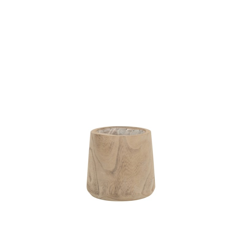 Vaso di fiori in legno naturale 20x20x19,5 cm Vaso di fiori in legno naturale 20x20x19,5 cm