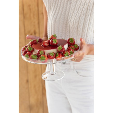 Plat à tarte en verre transparent 27.5x27.5x14 cm