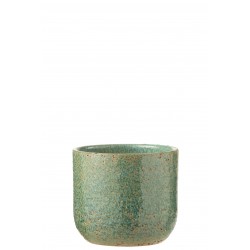 Cachepot de cerámica verde de 20x20x17 cm