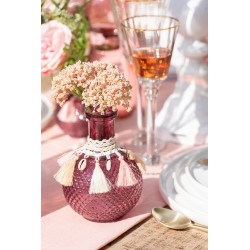 Verre à vin avec bord doré en verre transparent H24cm