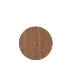 Reloj redondo de madera natural de 40x4x40 cm
