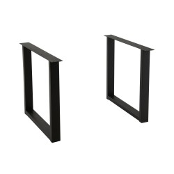 Pieds de table en métal noir 86x10x13 cm