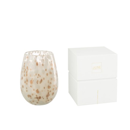 Vela perfumada 120H en tarro de vidrio multicolor 15x15x22.5 cm