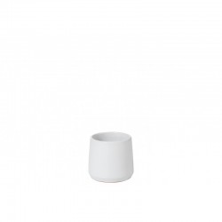 cachepot redondo de cerámica blanco de 12x12x12 cm