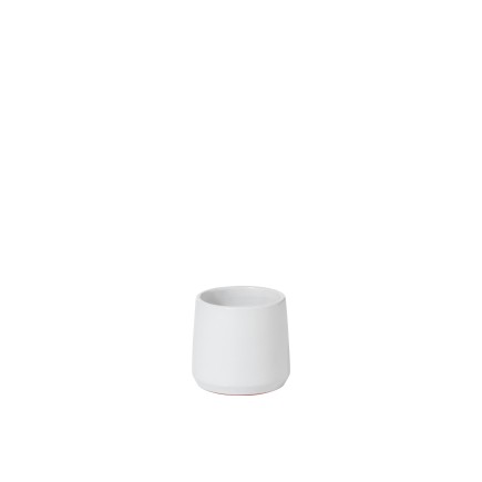 Macetero redondo de cerámica blanco de 12x12x12 cm