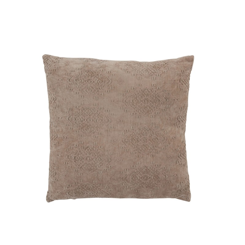 Cuscino quadrato in cotone marrone 45x45cm Cuscino quadrato in cotone marrone 45x45cm