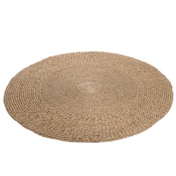 Tapis rond tressé en zostère naturel 120x120x1 cm