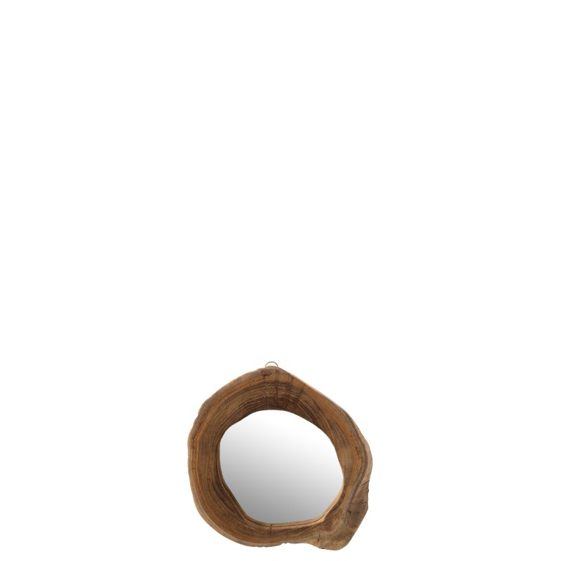Miroir irregulier en teck naturel marron