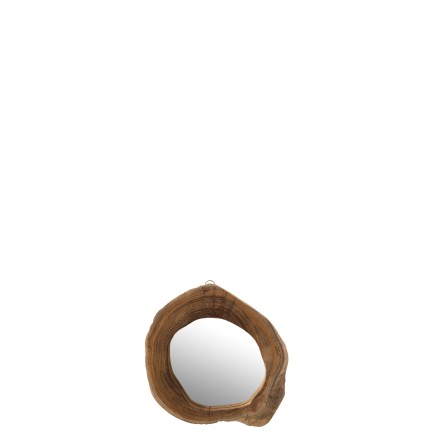 Miroir irregulier en teck naturel marron