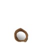 Miroir irregulier en teck naturel marron
