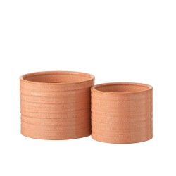 Vaso di fiori in ceramica arancione 17,5x17,5x13 cm