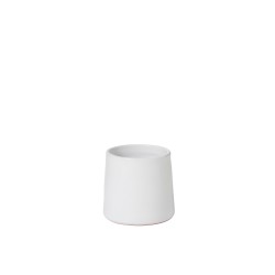 Maceta redonda cerámica blanco Alt. 17 cm
